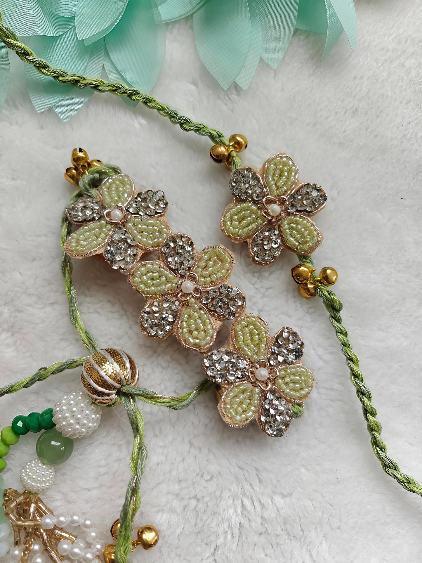 Floral Grace Rakhi Bracelet Set
