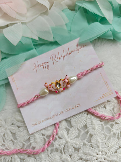 Lotus and Pearls Rakhi