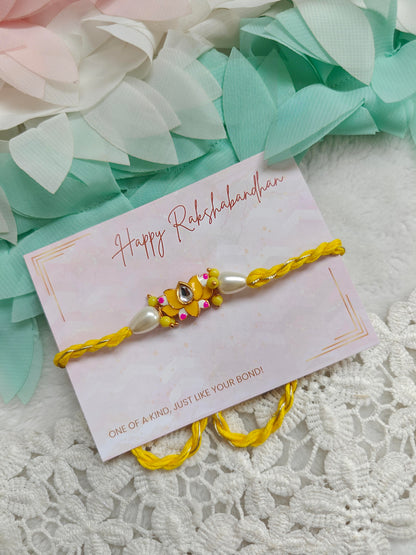 Lotus and Pearls Rakhi
