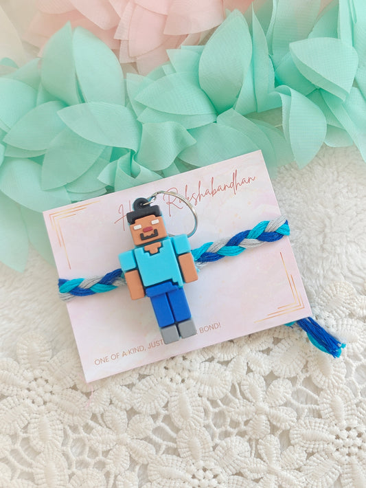 Pixel Gamer Kids Keychain Rakhi
