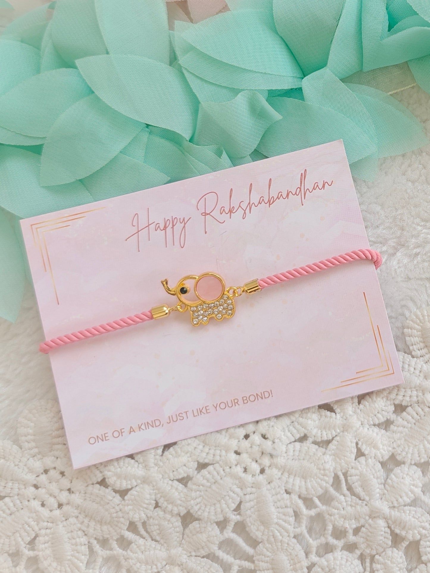 Cute Baby Elephant Cord Rakhi Bracelet