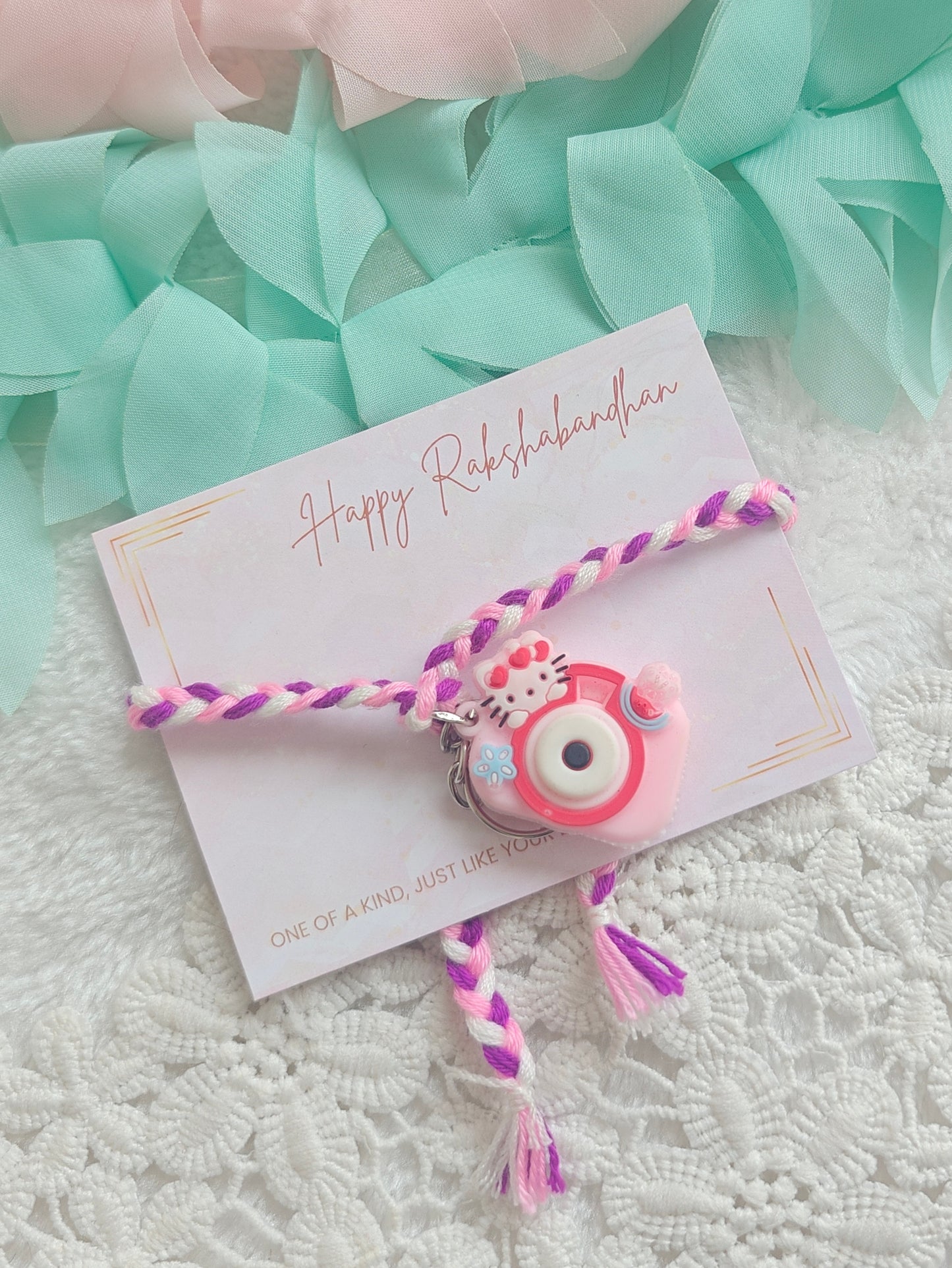Kitty Camera Kids Keychain Rakhi