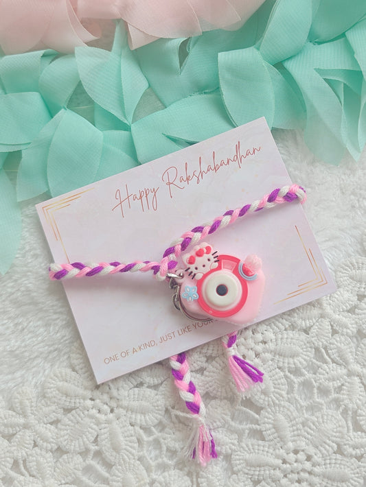 Kitty Camera Kids Keychain Rakhi