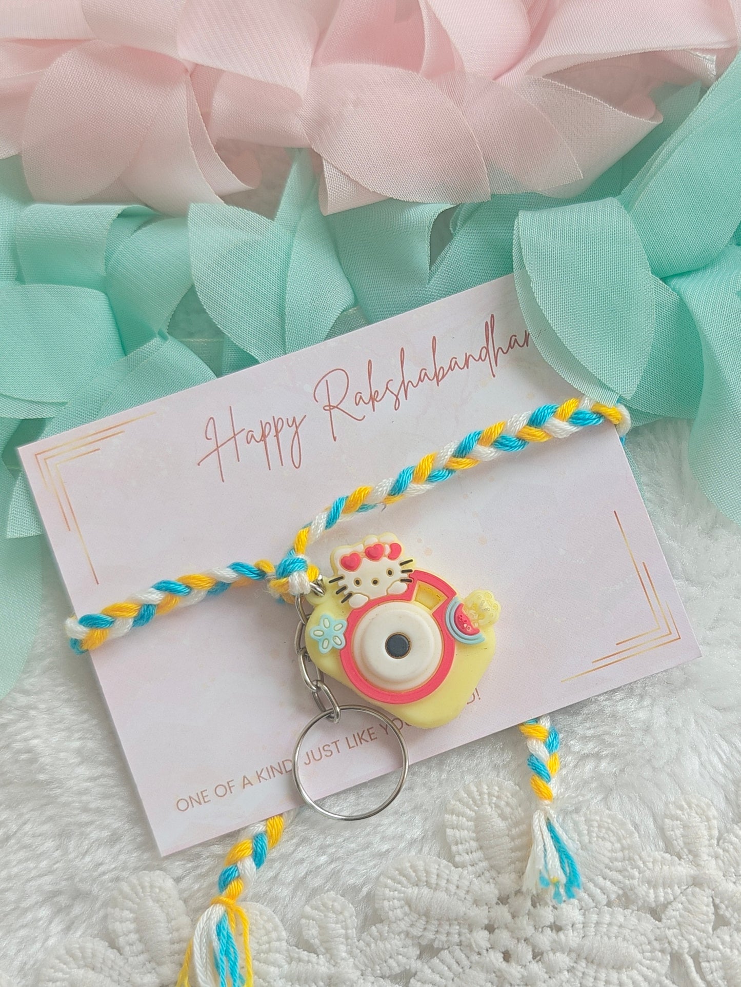 Kitty Camera Kids Keychain Rakhi