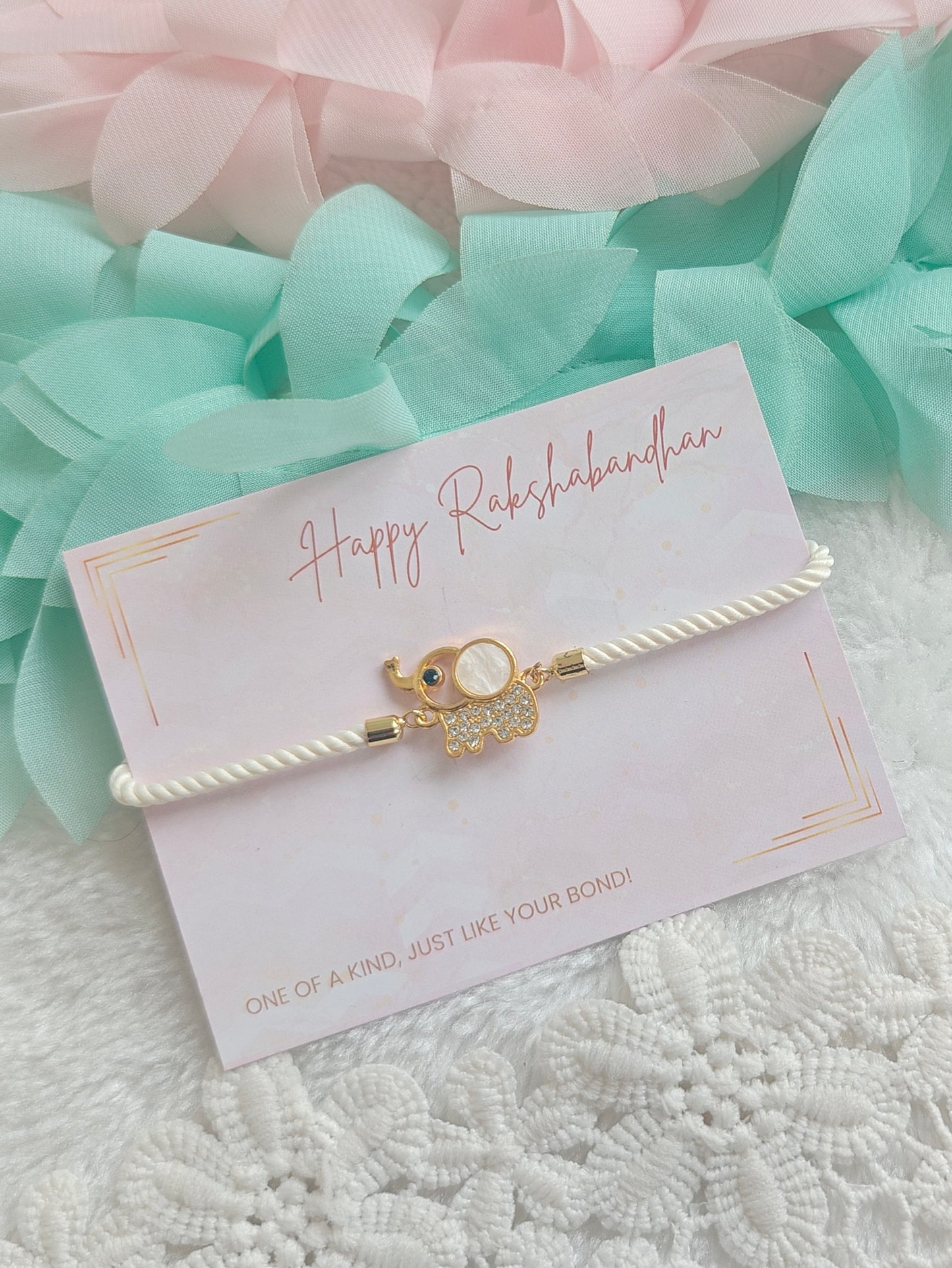 Cute Baby Elephant Cord Rakhi Bracelet
