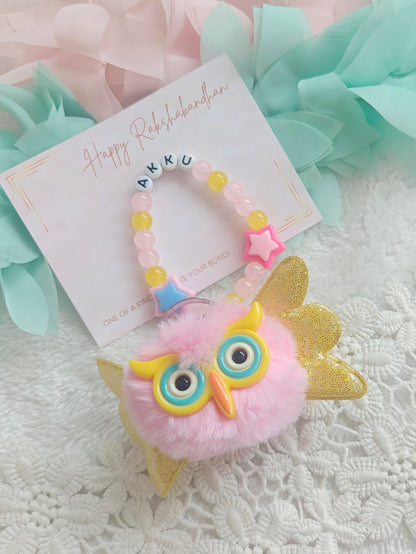 Personalised Owl Keychain Bracelet