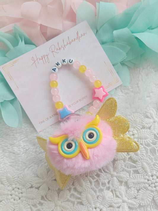 Personalised Owl Keychain Bracelet