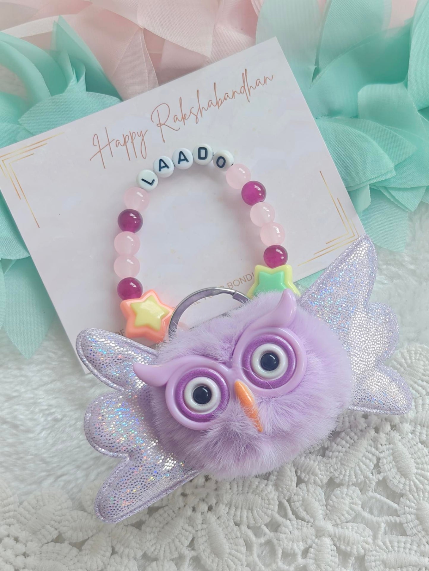 Personalised Owl Keychain Bracelet