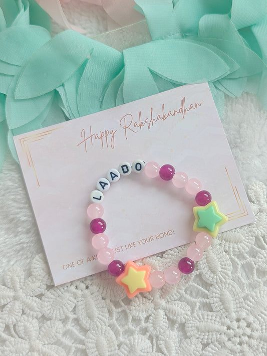 Personalised Pastel Star Name Bracelet