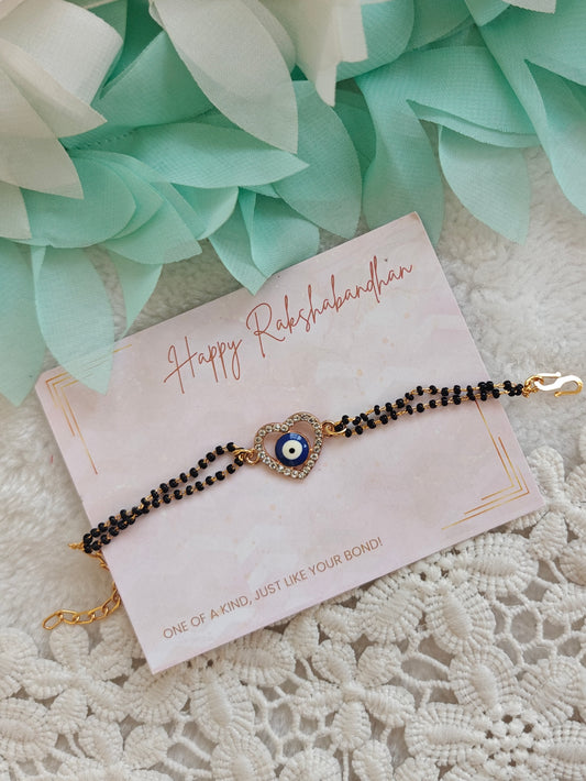Heart Evil Eye Mangalsutra Bracelet