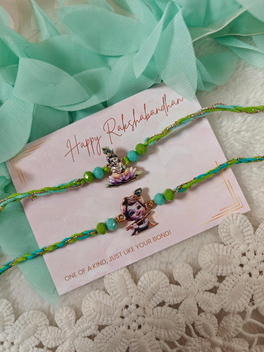 Set of 2 Bal Krishna Designer Rakhi
