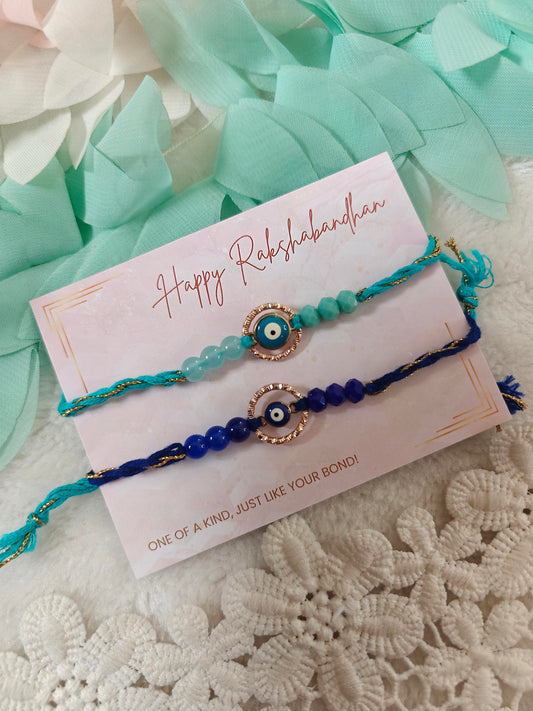 Vibrant Evil Eye Rakhi set of 2