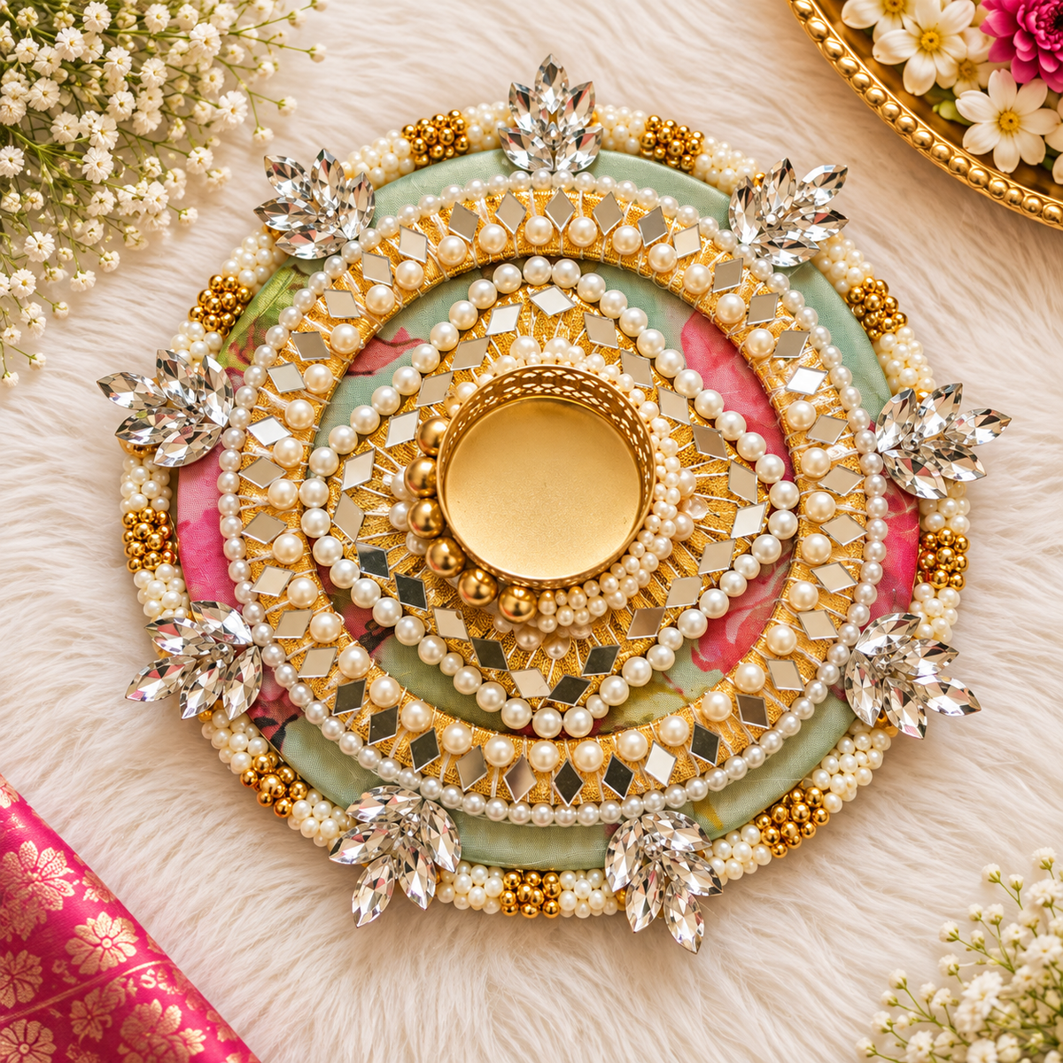 6" Crystal Bling Rangoli Mat