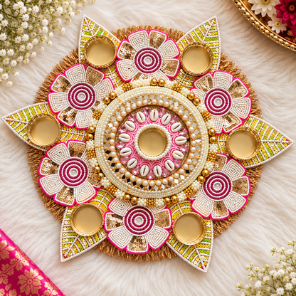 12" Grand Floral Rangoli Mat