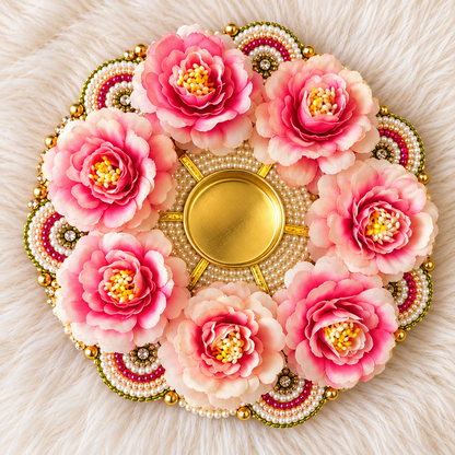 6" Blush Bloom Tealight Centrepiece