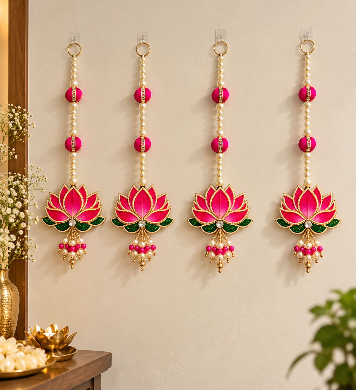 Lotus Wall Hanging – Set of 4