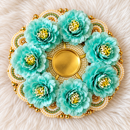 6" Blush Bloom Tealight Centrepiece